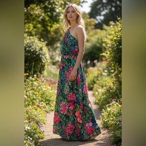 Lilly Pulitzer Niki One-Shoulder Maxi Dress Size S, NWT in Multi Festive Fantasy